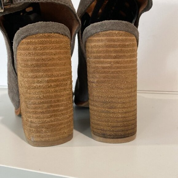 Jeffrey Campbell Briana Grey Suede Open Toe Booties Size 6 - Picture 11 of 14